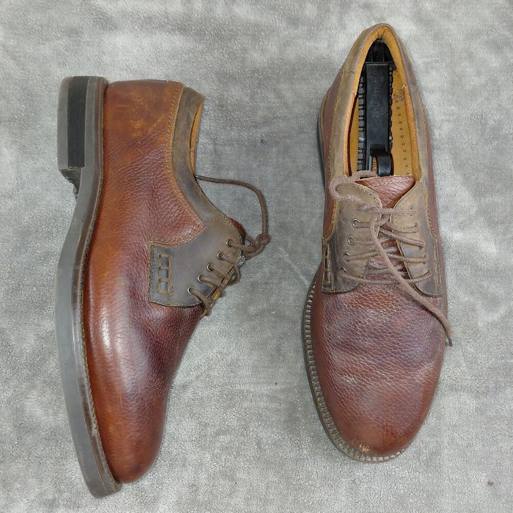 Johnston & Murphy Mens Oxford Dress Shoes Size 10W Brown Leather Lace-Up